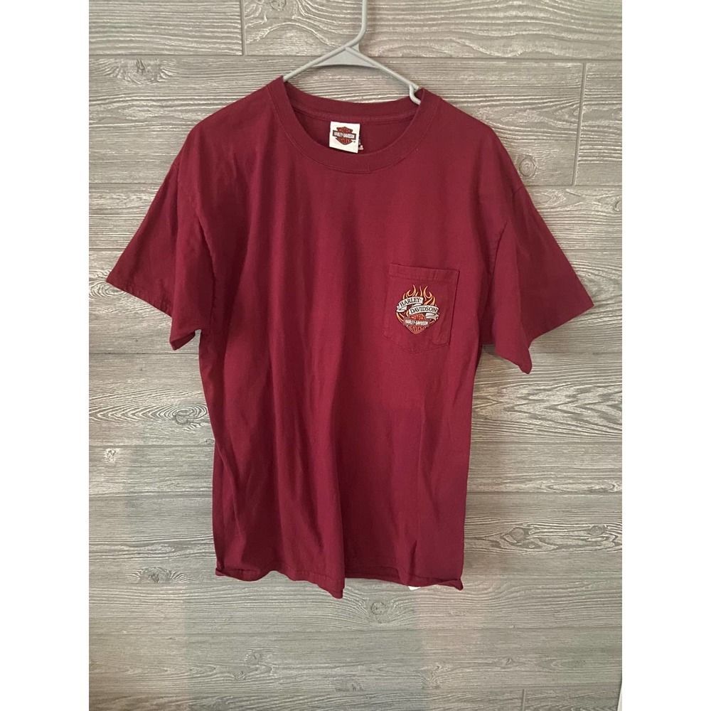 Harley Davidson tshirt‎ maroon Tilley